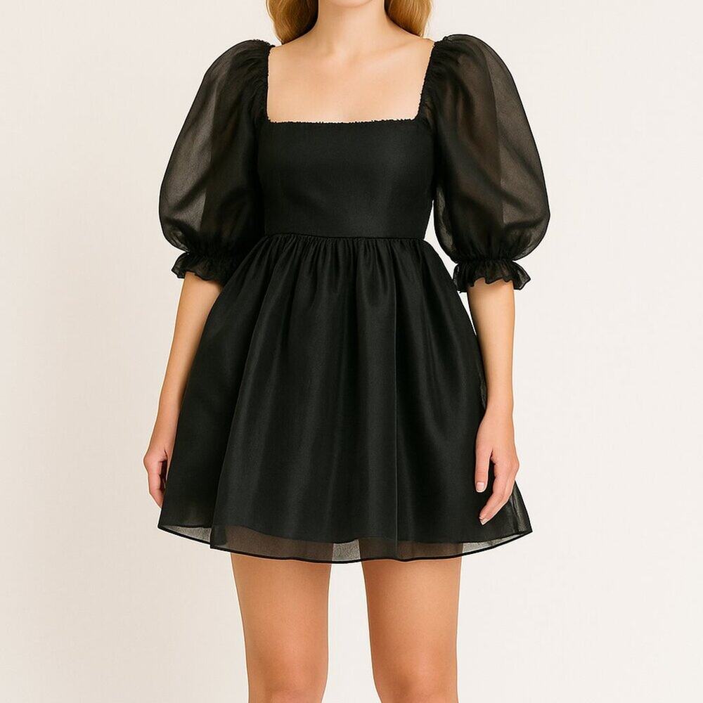 Selkie The Caviar Puff Dress – Black – XS - Picture 13 of 13